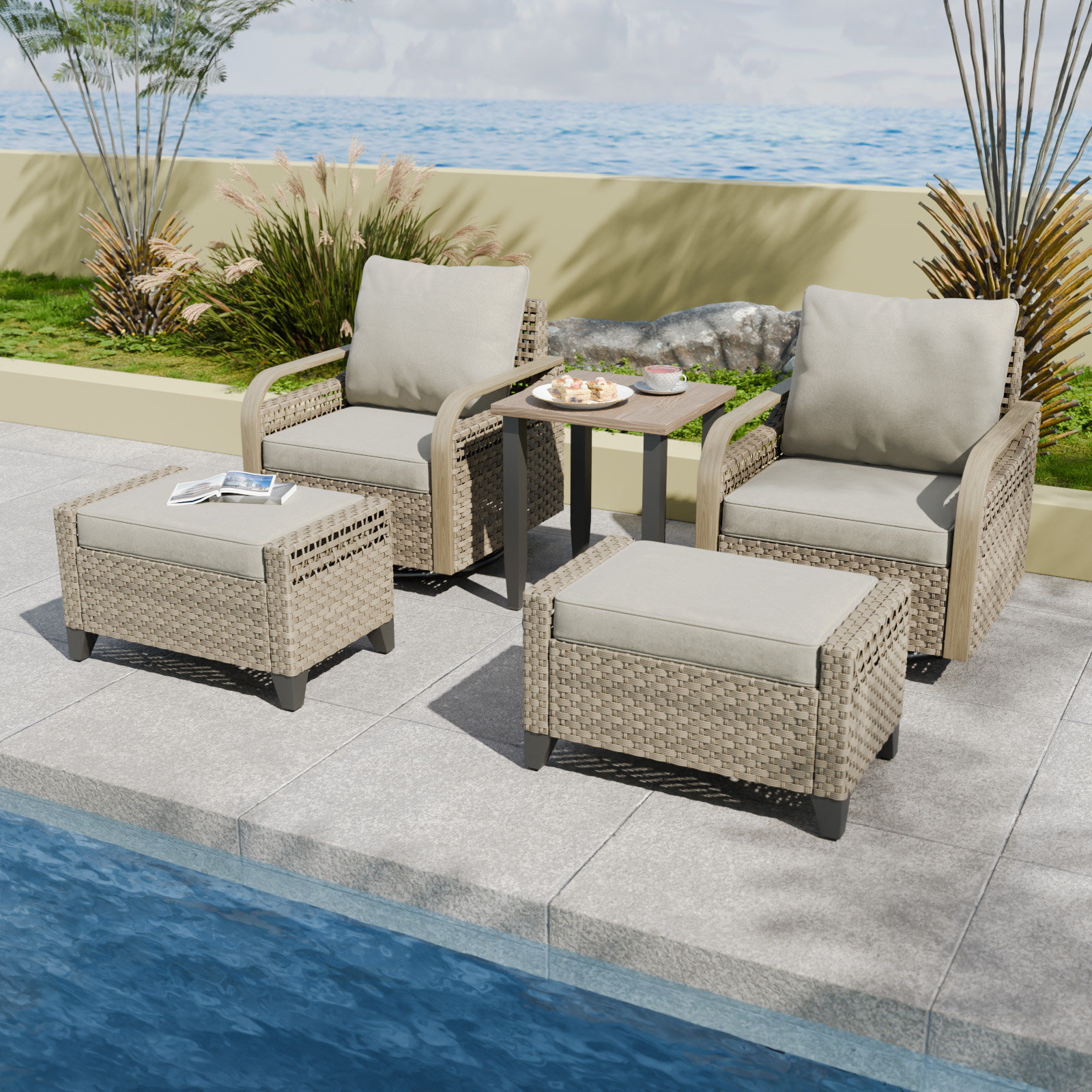 Bay Isle Home Janay Person Outdoor Seating Group With Cushions